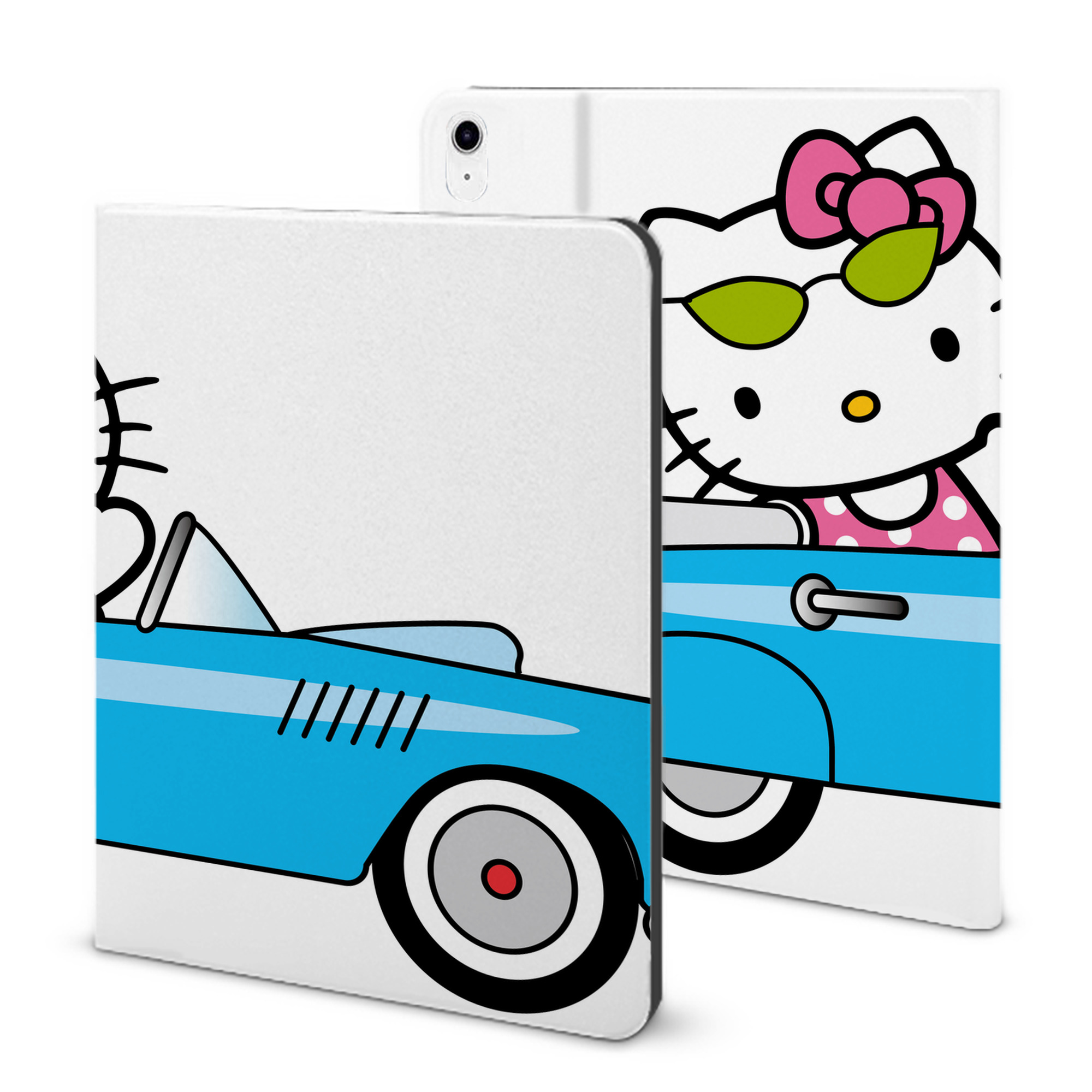 （画像用） Hello Kitty ハローキティ IPad ケース ブック型 PUレザー TPU 耐衝撃 軽量 薄型 ペン収納なし 全面保護 IPad 各モデル対応